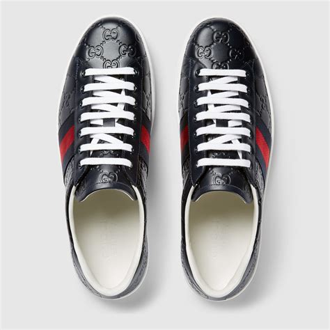 replica ace gucci signature sneaker black gucci signature|real gucci ace shoes.